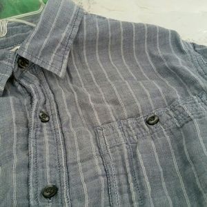 Railroad stripe button down shirt